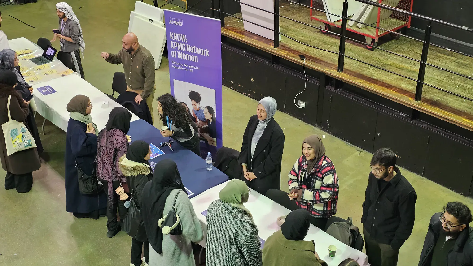 Students meeting employers at the KPMG Network of Women stand